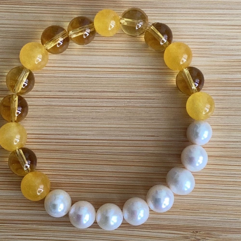 AAA Citrine and Akoya Pearl Bracelet